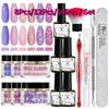 MEET ACROSS 8Pcs/12Pcs/16Pcs Dipping System Nail Kit Dipping Nail Powder With Base Activator Liquid Gel Nail Color Natural Dry