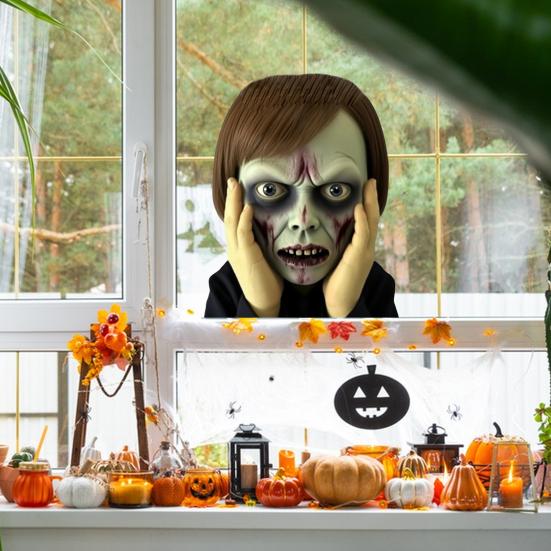 Funny Scary Peeper Creeper Sticker Scary Window Decals Realistic Halloween Window Sticker Static Cling Prank Gifts