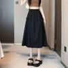 Summer 2025 Women's Drawstring High-Waist A-Line Workwear Skirt