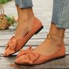 2024 Women's Flat Shoes Summer New Style Bow Pointed Toe Women's Loafers Fashion Sports Shoes Casual Shallow Mouth