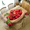 Fruit Cherry Pattern Tablecloth Green Vegetables Dustproof Washable Cloth Thicken Cotton Rectangular And Round Table Cloth