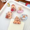 Creative Capybara Brooch Flower Animal Badge Fashion Cartoon Acrylic Pin  Gift