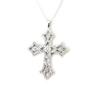 [M5924] - White 'Gothic Cross' Silver Necklace