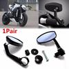 1 Pair Universal Motorcycle Handle Bar End Rearview Side Mirrors Replacement