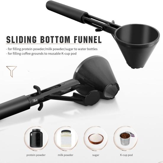 Yousheng Coffee Spoon Funnel for Protein Powder Milk Powder Filling Long Handle Measuring Scoop for Water Bottles Reusable K-Style Cup Coffee Capsule