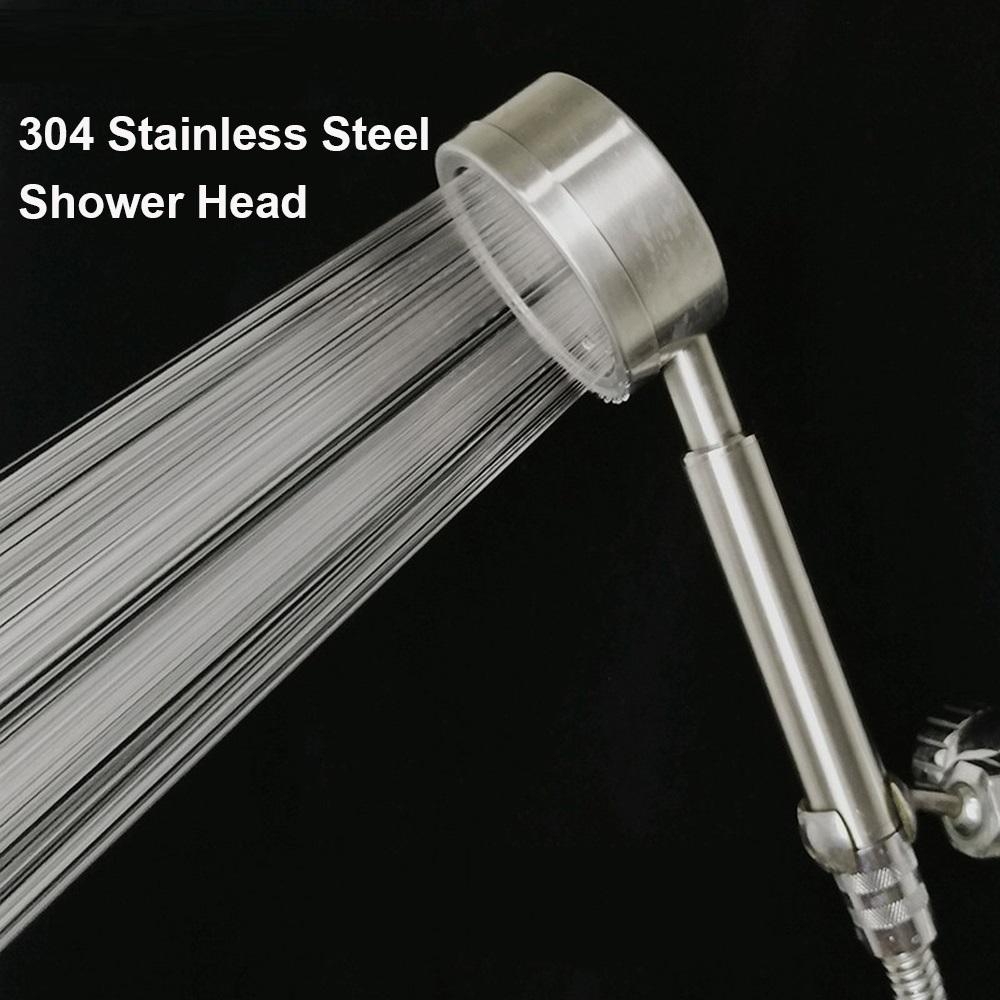 Stainless Steel Shower Head Fall Resistant Durable High Pressure Showerhead for Bathroom Handheld Water Saving Shower Set