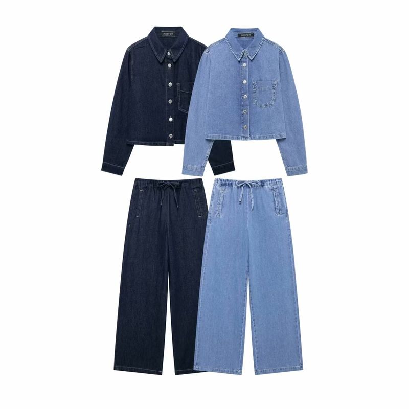 Kaslead New Arrival Women's Clothing Fashion Style Fashion Denim Shirt Casual Pants 1889160 1889159