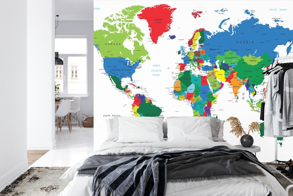 Photomural World Map Washable Fleece 520x318