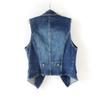 Denim Vest Women Clothes  New Vintage Hole Sleeveless Jean Waistcoat Short Jacket Female Outerwear