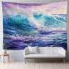 Seascape Beach Waves Tapestry Landscape Wall Hanging Beach Tapestry Polyester Fabric for Tablecloth Blanket Decor