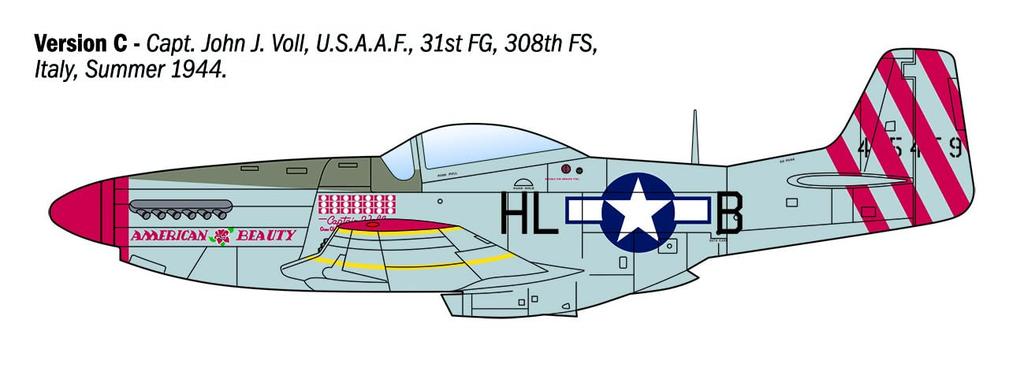 Italeri WWII American Mustang Ace Plastic Model Kit IT1484 1/72 P-51D (Airplane)
