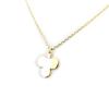 [N2870] - Gold Plated 'Card Games' Necklace (clover) - 12x10 Mm