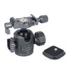 Ball Head 360 Degrees Rotating Aluminum Alloy Double Panoramic Damping Tripod Head for Photography