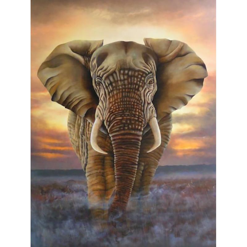 DIY Elephant 5D Diamond Painting Full Round Drill Animal Diamond Embroidery Cross Stitch Mosaic Kits Wall Art Gift Home Decor