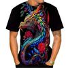 Men Plus Size Clothing Loose Summer Tops Animal 3D Print T Shirt Couple Man Dragon Pattern Tees Casual Short Sleeve Top Breathable Man Shirts