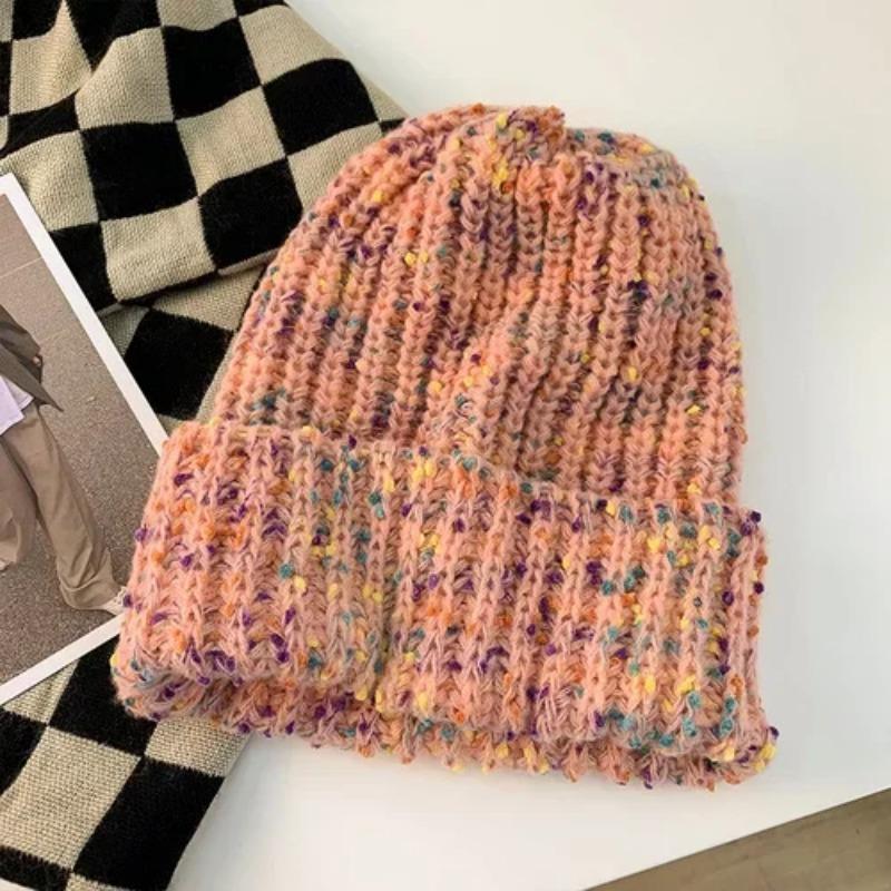 New Women's Autumn and Winter Outdoor Knitted Hats Warm Big Head Circumference Cold-proof Wild
