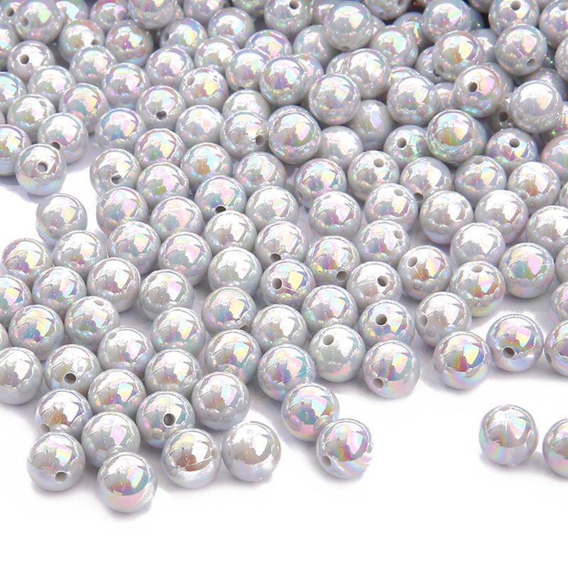 Acrylic ABS Imitation Pearl AB Color Round Beads for DIY Bracelets and Jewelry Accessories