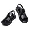 Summer Men's Leather Sandals Men's Thick-soled Beach Shoes Non-slip Open-toed Cowhide Sandals