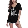 Women's Novelty T-Shirt Eat Sleep Gym Repeat - Funny Gym Tee Shirt