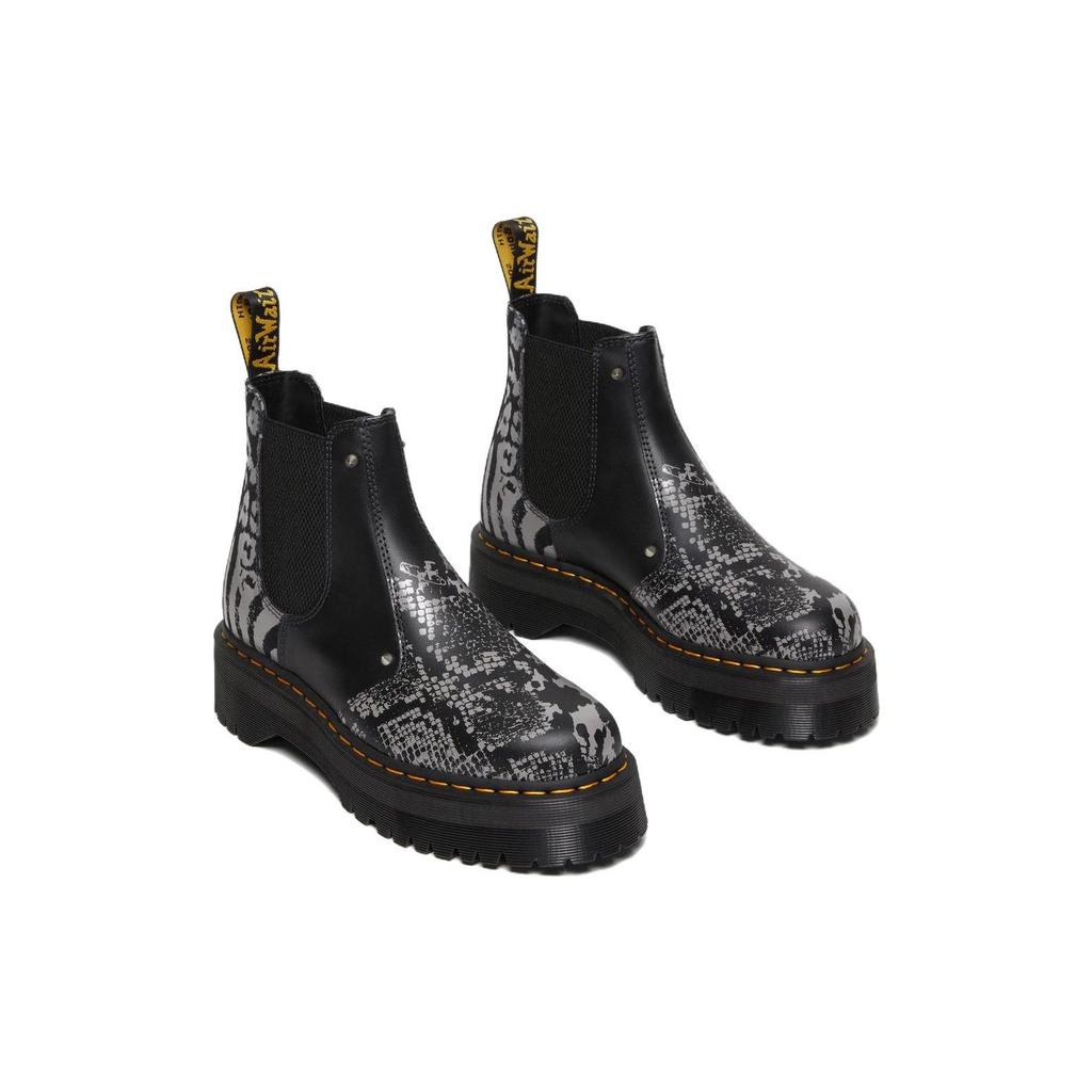Dr. Martens 2976 Leather Fashion Print Short Chelsea Boots Unisex Boots Black Gray 27692001