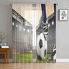 Gymnasium Soccer Court Balls Football Sheer Curtains for Living Room Bedroom Decoration Window Voiles Morning Tulle Curtain