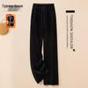 Women's Fleece-Lined Elastic Waist Loose Wide-Leg Casual Pants