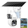 2K Dual Lens Outdoor Wireless Security Camera with Auto PTZ No Power Supply 15600mAh Nighttime Color Sensor PIR Human Remote Japanese Instruction 8W