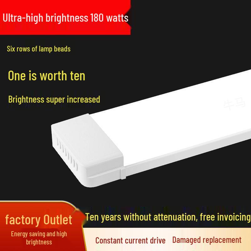 LED Super Bright Daylight Tube: Long Strip, Three-Proof Purification Light for Home, Office, and Mall Use