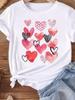 (Asian Size) Sweet Love Cute 90s Women Tee Top Clothing Casual T Shirt Fashion Printed Lady Female Graphic  Short Sleeve T-shirts