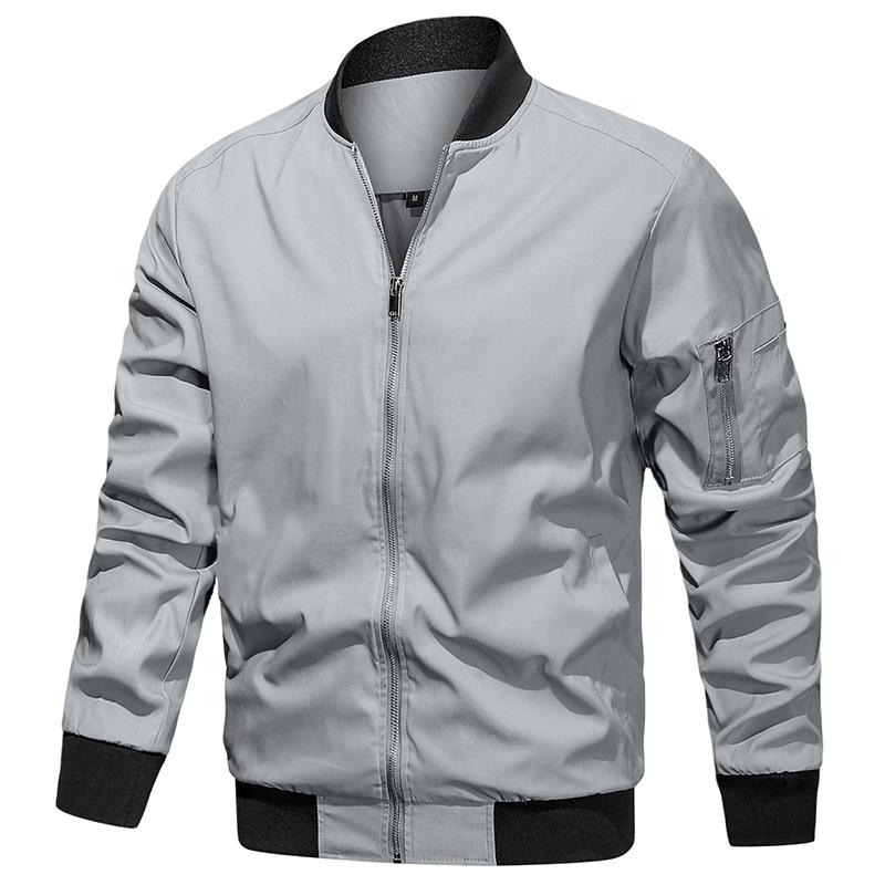 USA Size Men's Lightweight Bomber Jacket for Spring Autumn - Casual Flight Pilot Varsity Baseball Coat