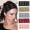 1PC With Metal Ring Cool Circular Cutout Design Fashion Headscarf Breathable Face-Washing Headband Dark Style Multicolor