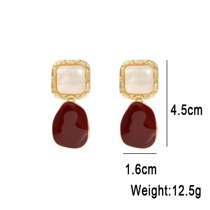 New Vintage Red Love Heart Earrings For Women Trendy Charm Dangle Drop Earrings Female Exquisite Fashion Jewelry Christmas Gifts