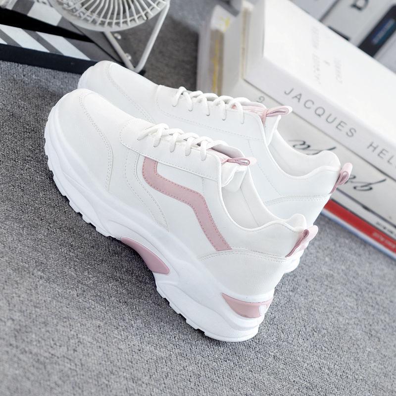 Little White Shoes Female Student Leather Top Spring Summer Net Surface Breathable Platform Platform Sneakers Daddy Shoes