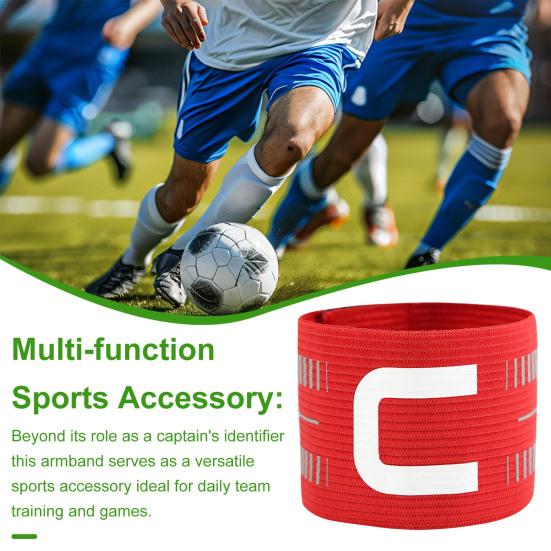 Captain Armbands for Soccer Adjustable Football Basketball Player Arm Bands Nylon Elastic "C" Bands Team Sports Accessories for Adults Youths