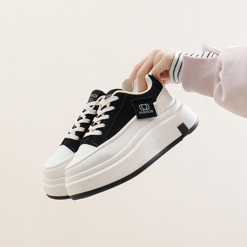 2025 Spring New Korean Version Ins Breathable Little White Shoes Women's Low-top Casual Board Shoes Platform Muffin Shoes Women HB607