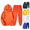Unisex Autumn Winter Hoodie Pants Suit Soft Breathable Windproof Solid Color Casual Versatile Sportswear Set