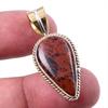 Natural Mahogany Obsidian Gemstone 925 Solid Silver Two Tone Pendant 1.50'' W2z59