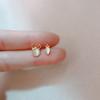 Asymmetrical Opal Rabbit Stud Earrings Women's Small and Versatile Ins Cold Wind Rabbit Ear Earrings Temperament Light Luxury Earrings