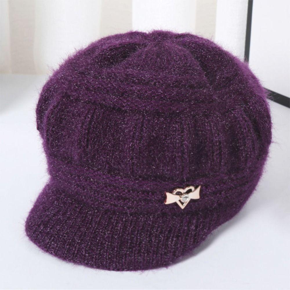 Keep Warm Knitted Hat Windproof Pumpkin Beret Hat Fashion Winter Hat Beanies  Middle Aged