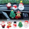 Car Air Outlet Fragrant Clips 3D Christmas Santa Claus Bell Decoration Resin Elk Clip Interior O5C2