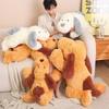 70/80/105CM Long Hair Dog Plush Toys Stuffed Soft Animal Dolls Lie Puppy Nice Birthday Christmas Gifts