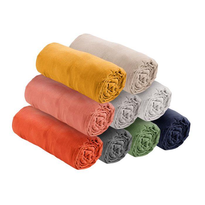 "Noah" Fitted Sheet All Sizes "Cotton Gauze" - Noah Naturel - 160 X 200 Cm 30 Cm Gusset