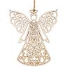 Wooden Angel Christmas Ornaments Rustic Angel Hanging Ornament with Hollow Design