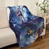 Fashion Halloween Series Blanket 3D Print Sally and Jack Lover Flannel Sofa Blanket Blanket Unique Candy Skull Throw Blanket