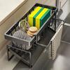 Kitchen Sink Drain Rack Storage Box Stainless Steel Self-draining Sink Detergent Sponge Rack Rag Towel Rack Filter Basket Shelf