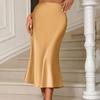 Women's Summer A Hem Satin Solid Colour Casual Half Skirt