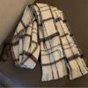 Winter Cashmere Scarves Beige Mohair Tassel Shawls Long Pashmina Plaid Scarf  Girls