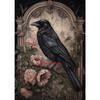 Dark Academia Raven Floral Forest Vintage Poster Gothic Crow Portrait Canvas Paintings Wall Art Print Picture Living Room Decor