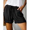 Plus Size Womens Drawstring Casual Elastic Waist Pocketed Loose Shorts Pants