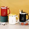 304 Stainless Steel Double Wall Insulated Coffee Coffee With Strainer&Spoon&Straw Leak Proof Mug Reusable Water Cup Drinkware